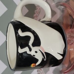 Black and White Dog  Ghost Ceramic Mug